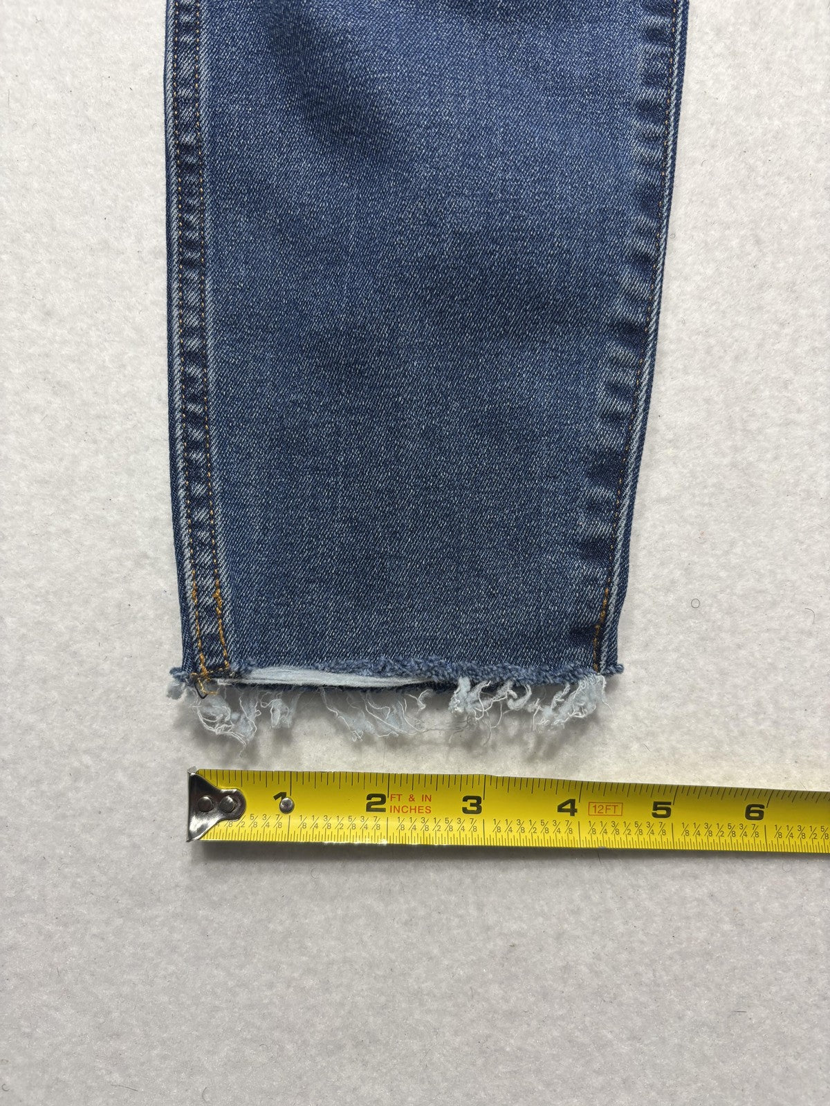 Everlane Jeans Womens 25 Ankle Blue High Rise Skinny Stretch Raw Hem 25x27