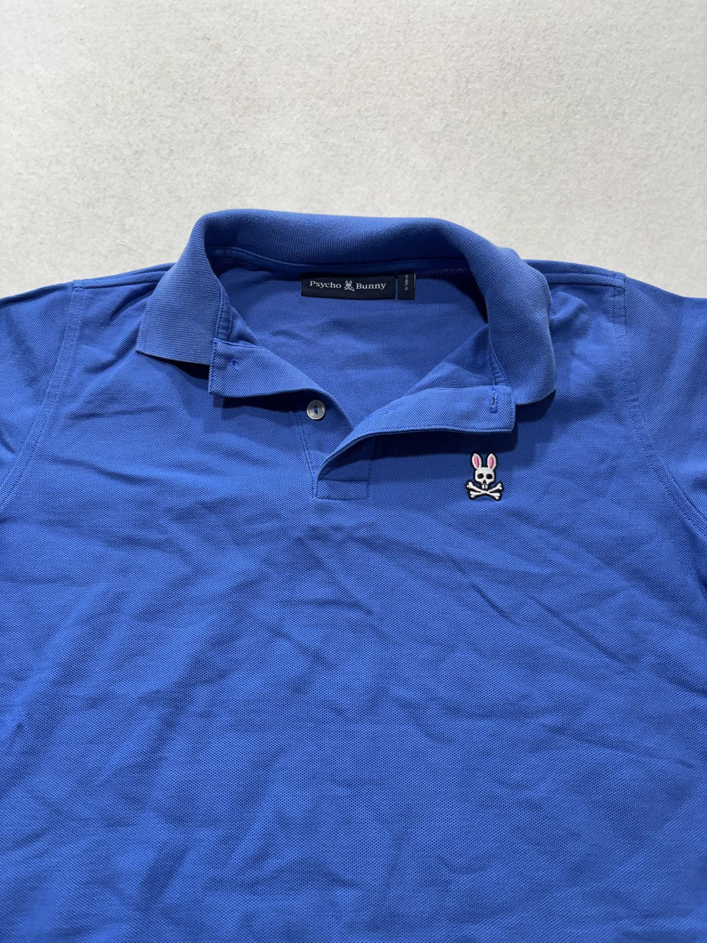 Psycho Bunny Polo Shirt Boys 14-16 Blue Pima Cotton Embroidered Logo Knit