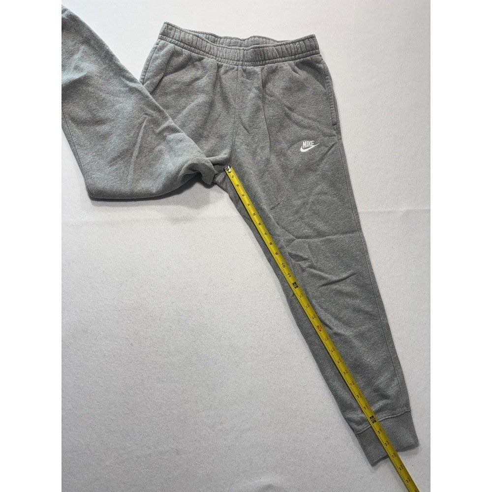 Nike Jogger Pants Mens Medium Gray Fleece Elastic Waist Tapered Athletic Pockets