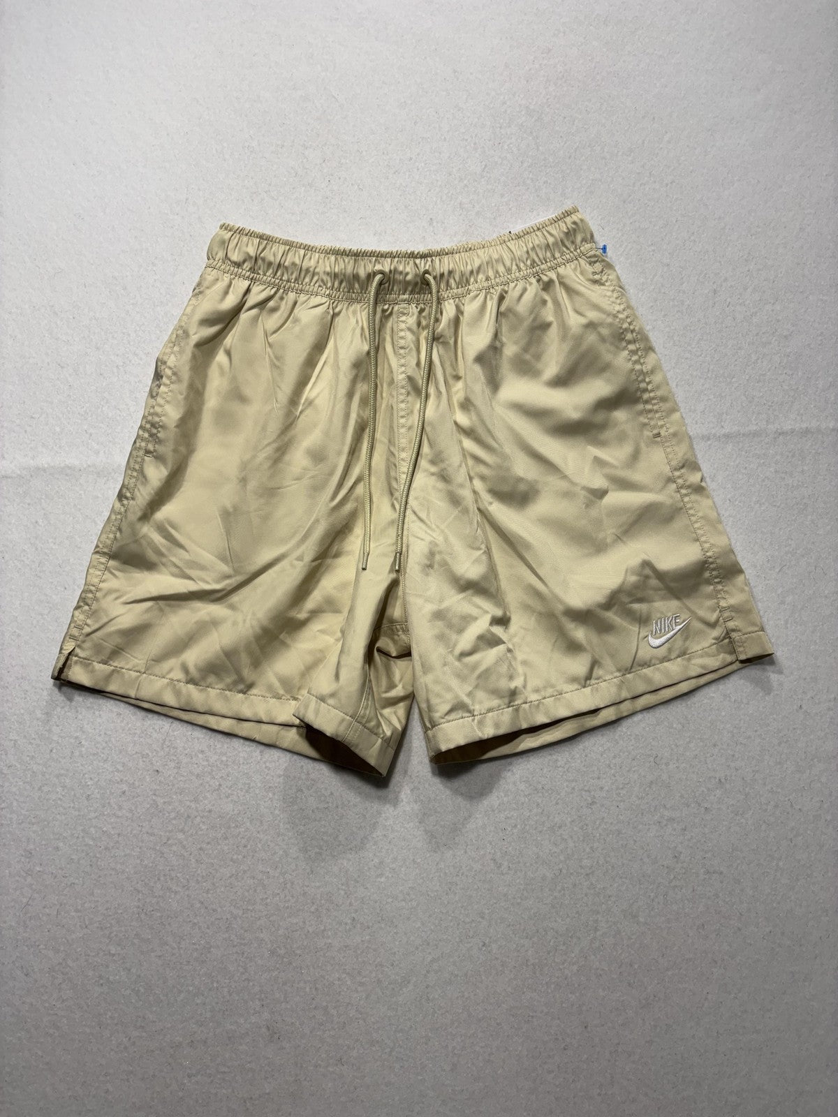 Nike Swim Shorts Mens Small Beige Standard Fit Above Knee Lined Pockets