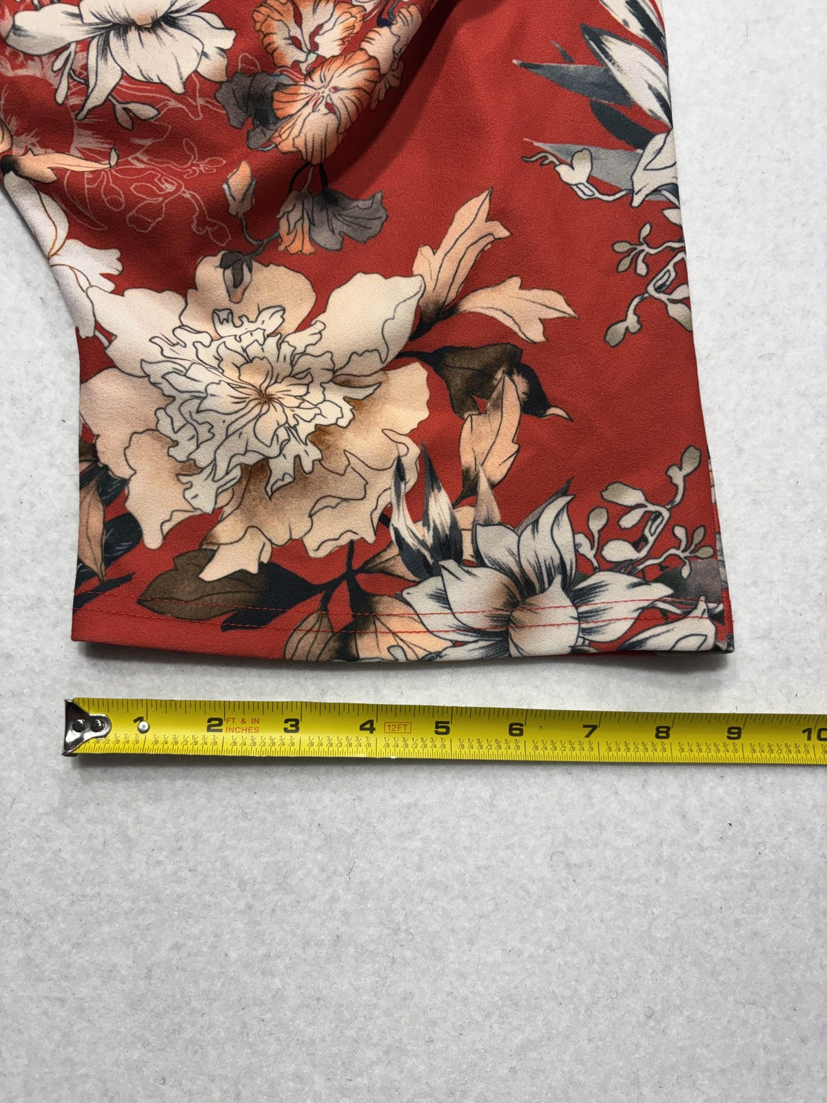 City Chic Blouse Womens 20 Red Floral V Neck Short Sleeve Peplum Top Tie Waist