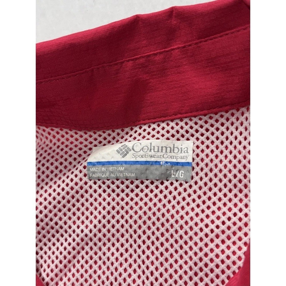 Columbia PFG Mens Large Red Long Sleeve Vented Fishing Button Up Shirt