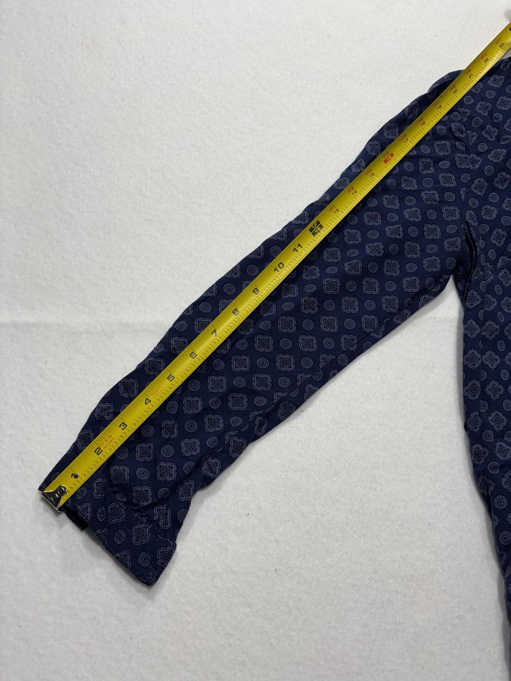Banana Republic Dress Womens 4P Blue Geometric V Neck Long Sleeve Shirt Dress