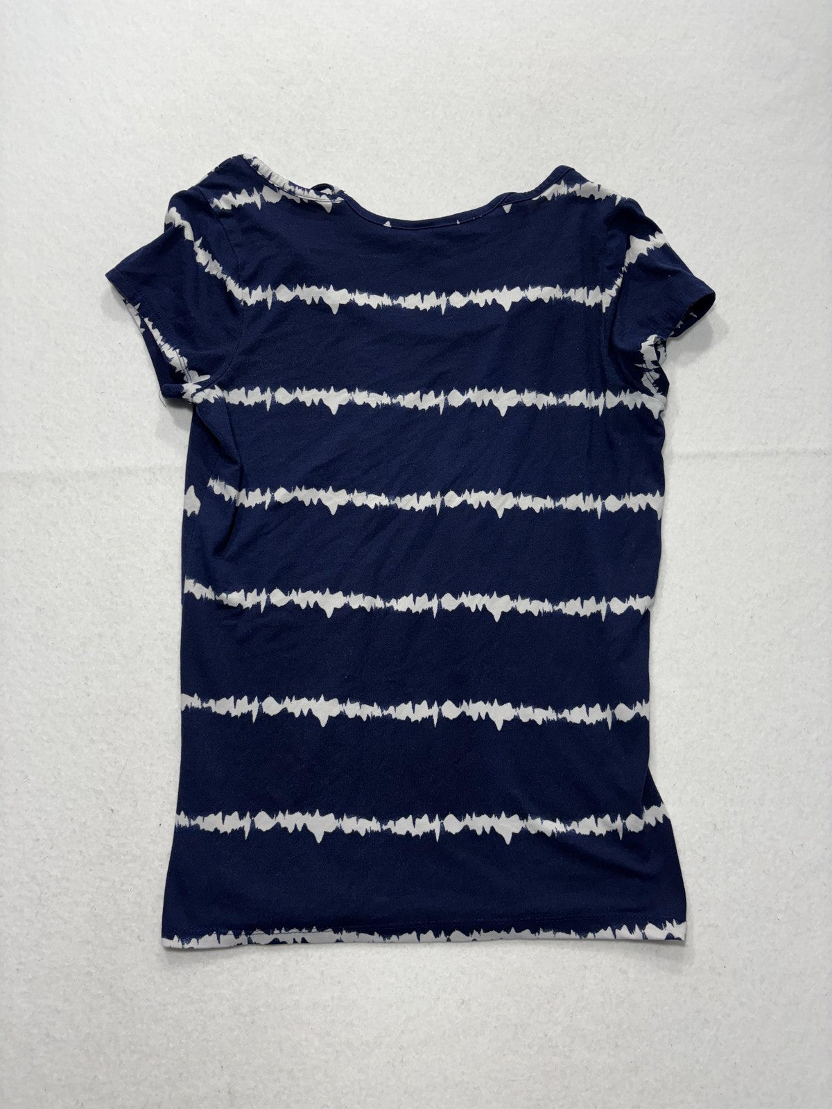 Poof Shirt Womens Medium Blue Stripe Scoop Neck Strap Casual Short Sleeve Tee