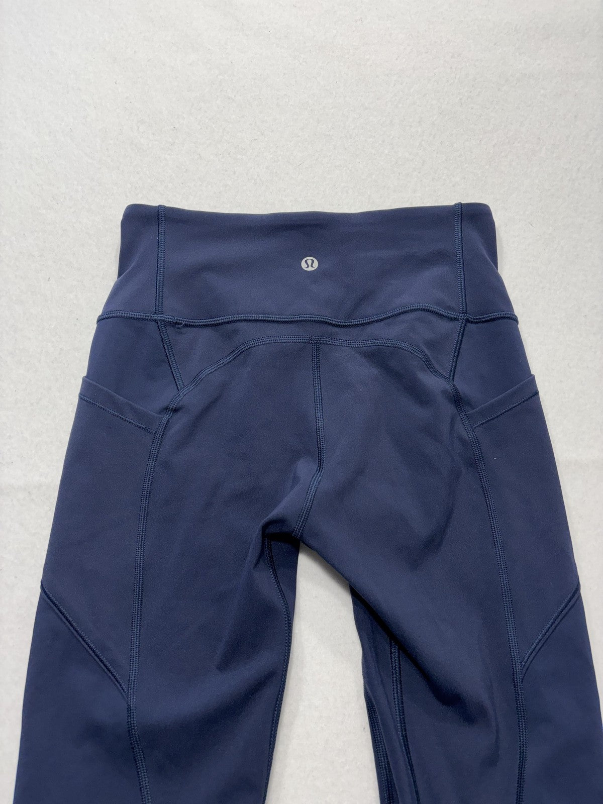 Lululemon Leggings Womens 4 Blue High Rise Cropped 24" Inseam Pocket Stretch
