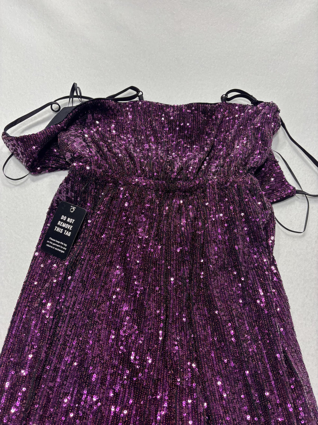 Express Jumpsuit Womens XS Purple Sequin V Neck Wide Leg Sleeveless Party Formal
