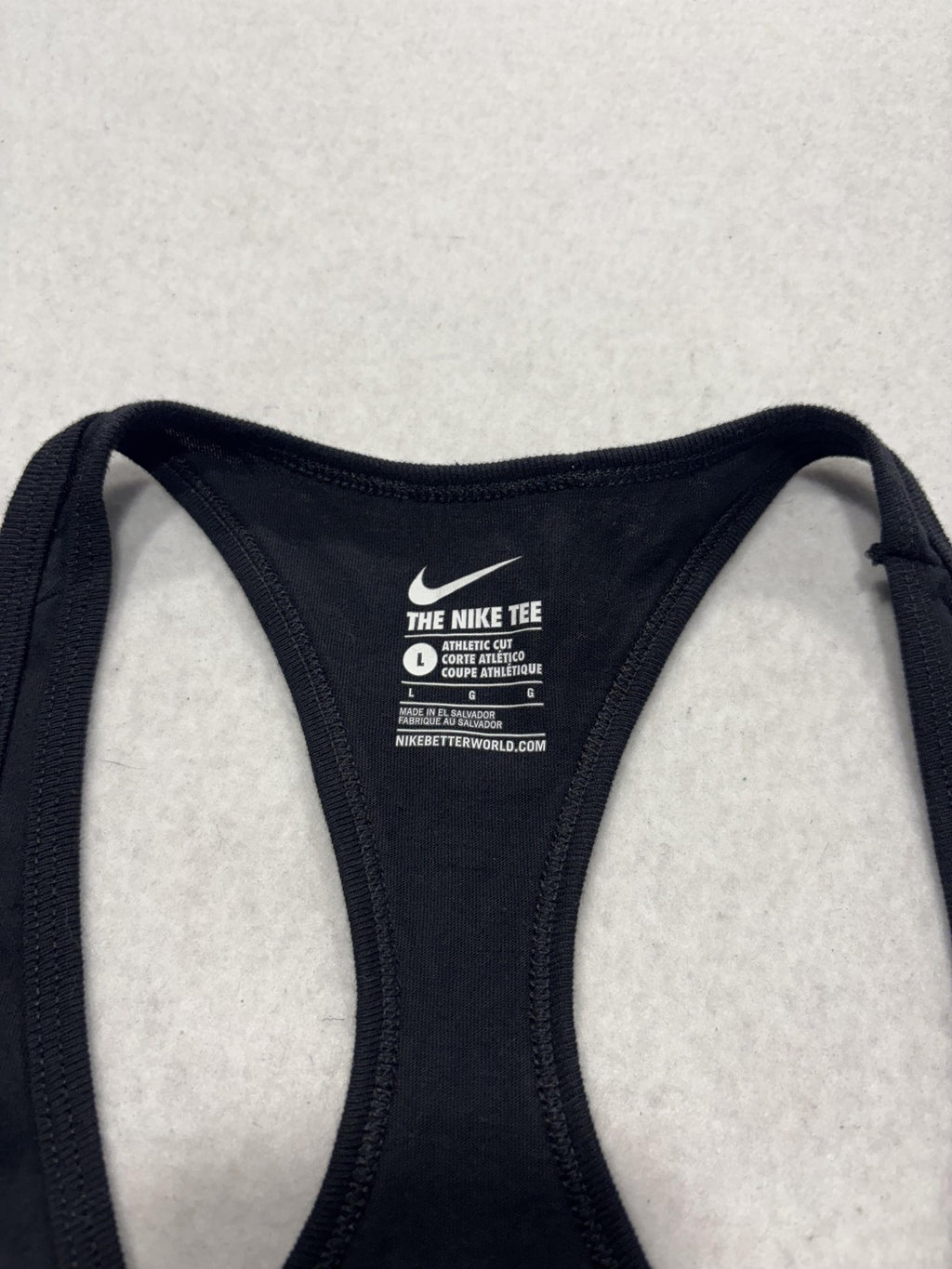Nike Tank Womens Large Black Scoop Neck Racerback 72 Graphic Logo Athletic Top
