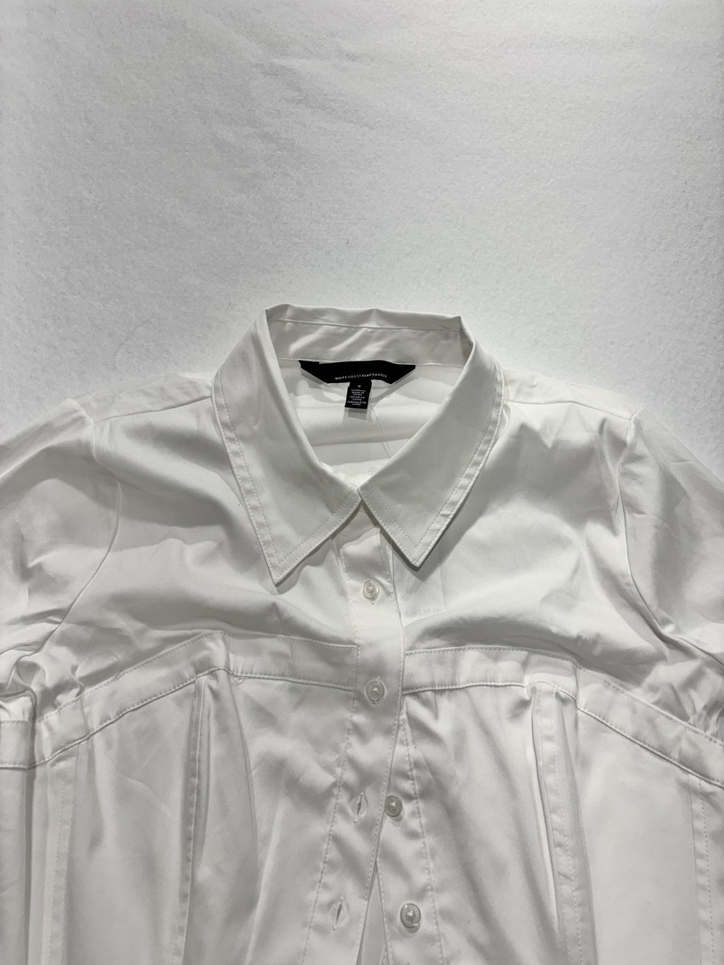 White House Black Market Button Up Shirt Womens 8 White Corset Poplin Top