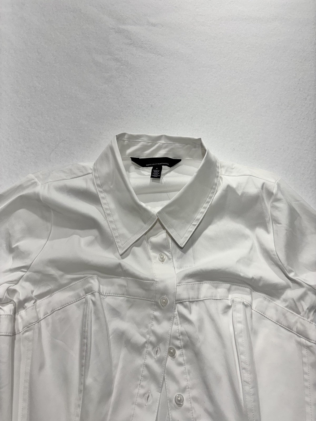 White House Black Market Button Up Shirt Womens 8 White Corset Poplin Top