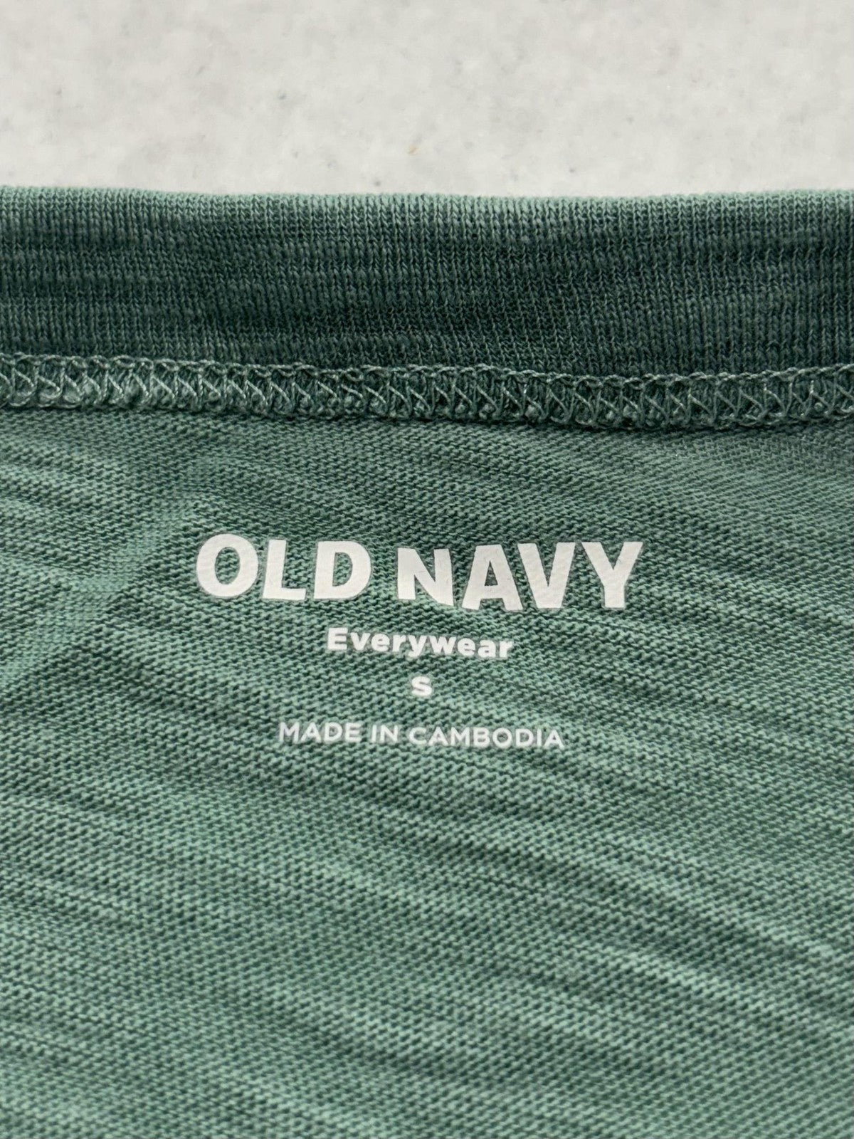 Old Navy Everywear Shirt Womens Small Green Crew Neck Short Sleeve Tee Casual