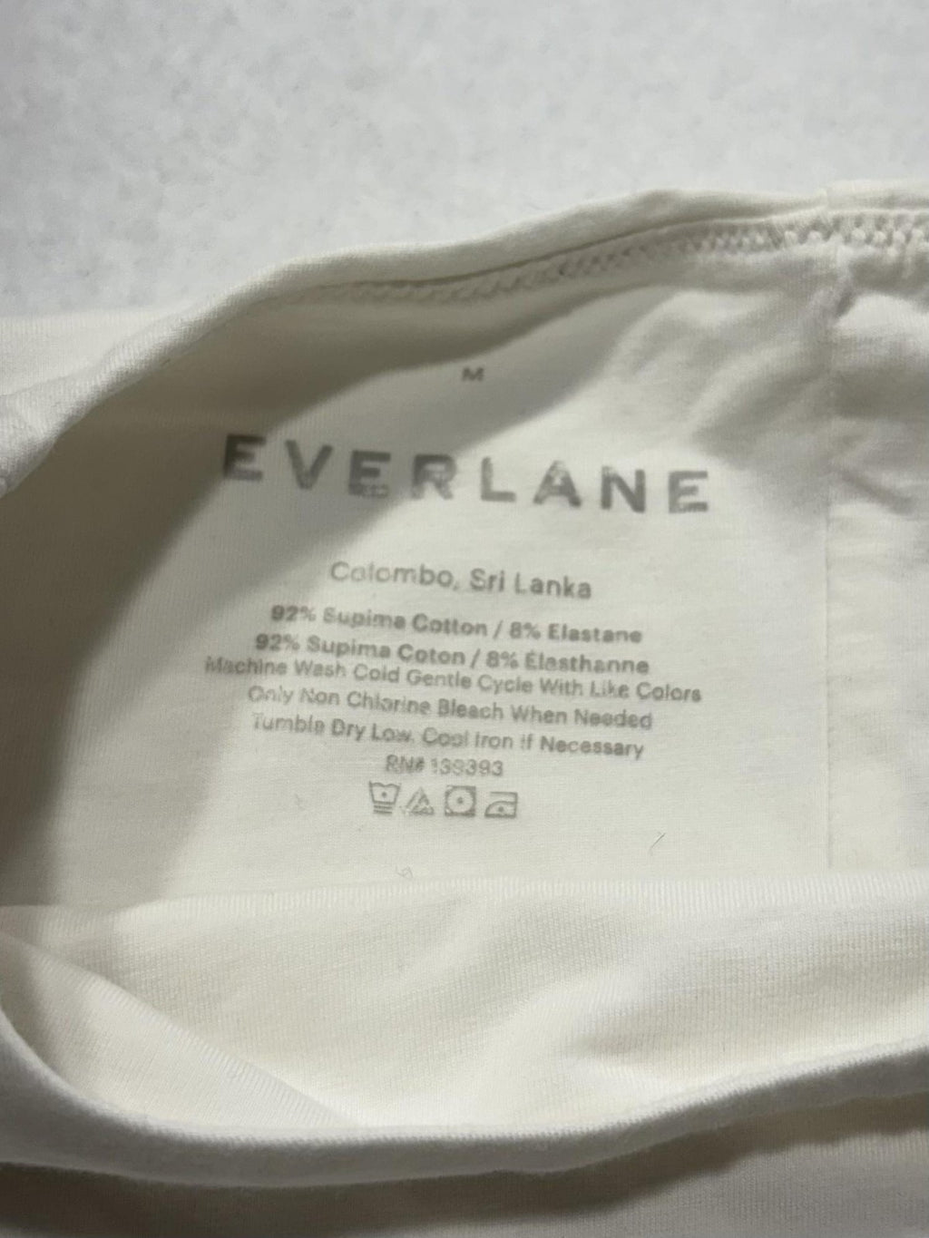 Everlane Bodysuit Womens Medium White Supima Cotton Jersey Short Sleeve Thong