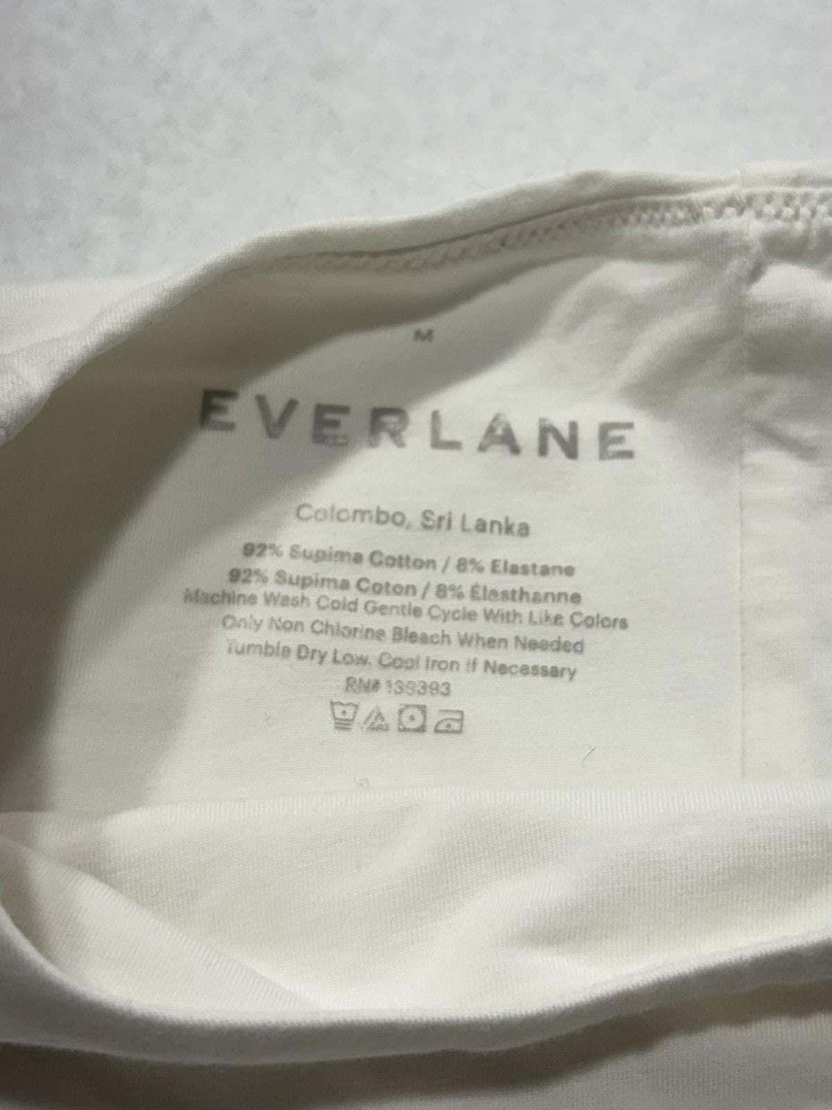 Everlane Bodysuit Womens Medium White Supima Cotton Jersey Short Sleeve Thong