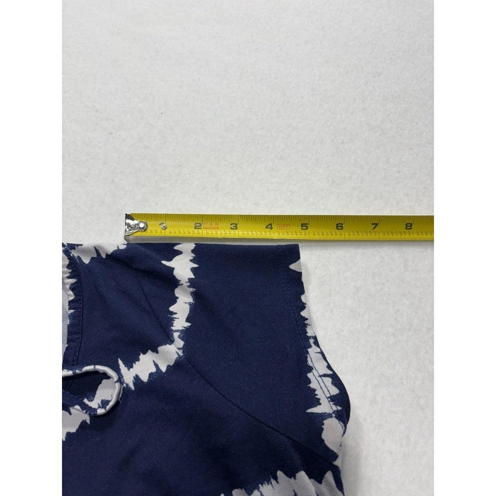 Poof Shirt Womens Medium Blue Stripe Scoop Neck Strap Casual Short Sleeve Tee