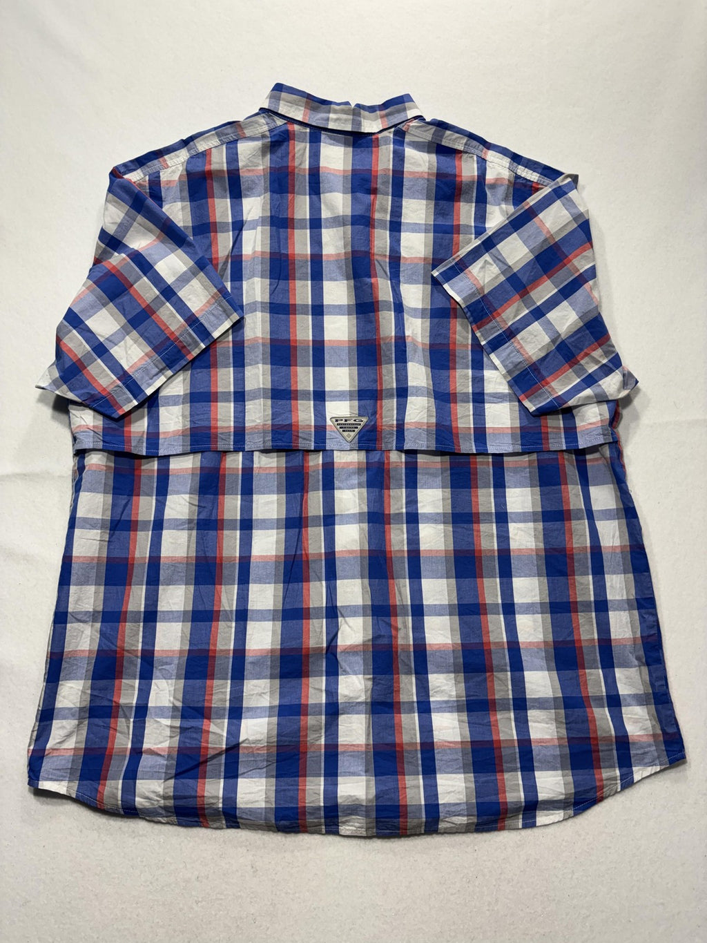 Columbia PFG Super Bonehead Shirt Mens 2XL Blue Short Sleeve Fishing Button Up