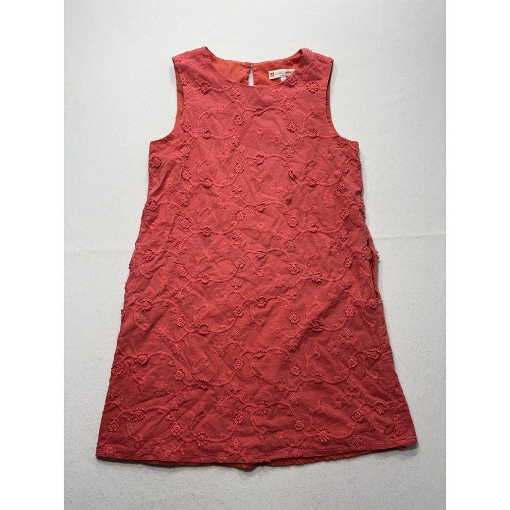 Jude Connally Womens 8 Pink Floral Embroidered Sleeveless Shift Dress 114584