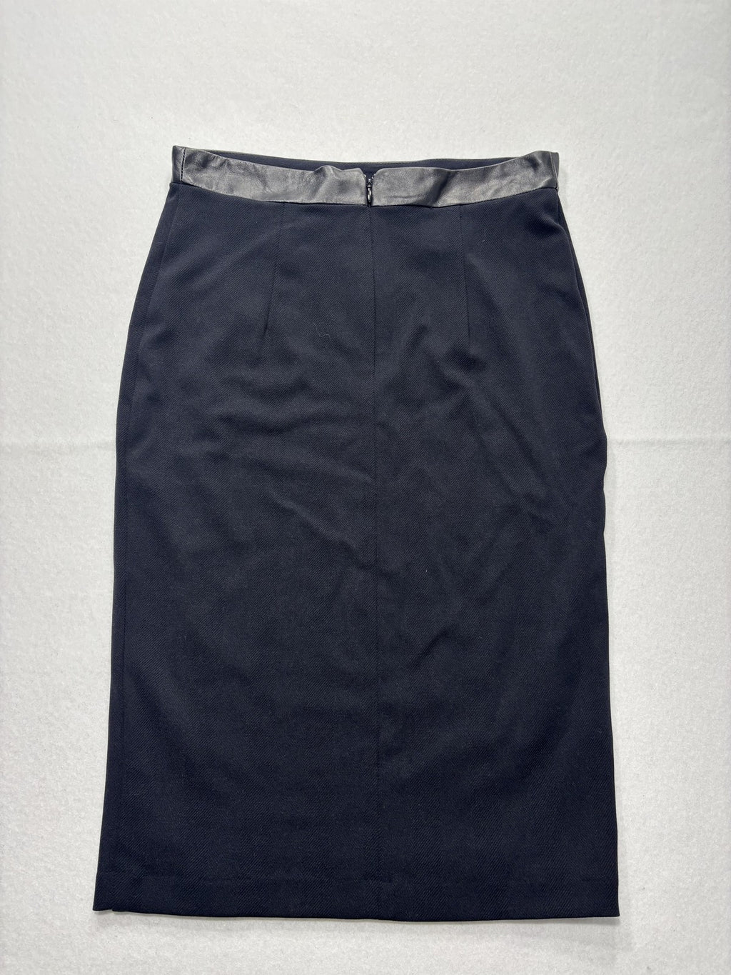 LA PINA Skirt Womens Medium Black Zigzag Faux Leather Waist Pencil Knee Length