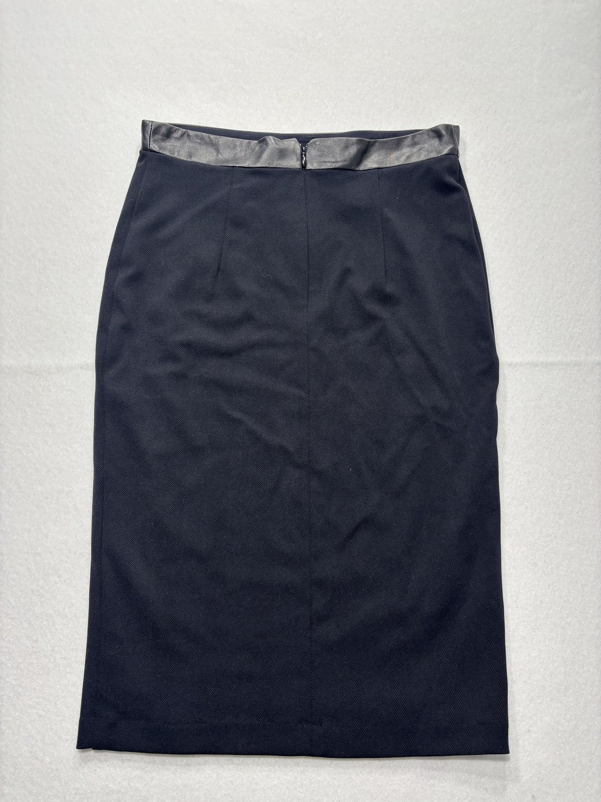LA PINA Skirt Womens Medium Black Zigzag Faux Leather Waist Pencil Knee Length