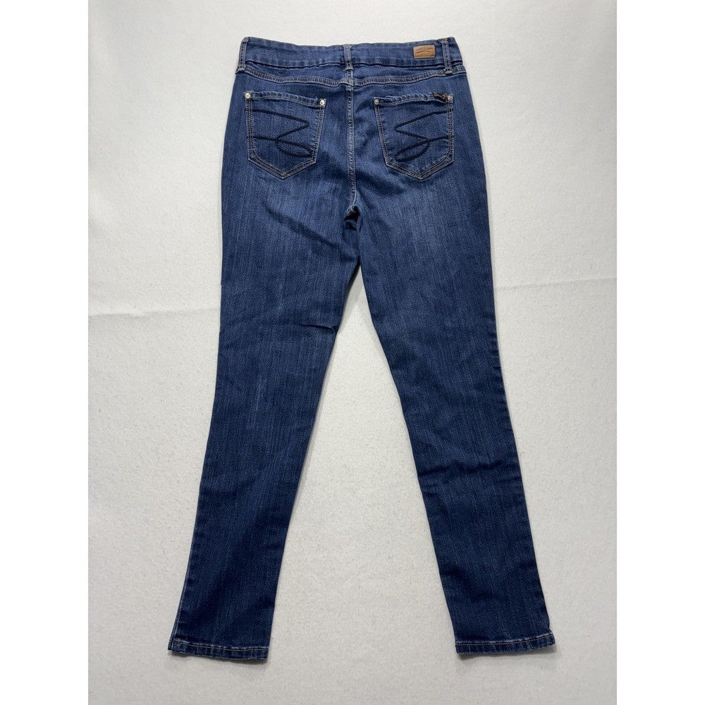 Seven7 Jeans Womens 16 Blue Medium Wash Mid Rise Straight Stretch 34x31