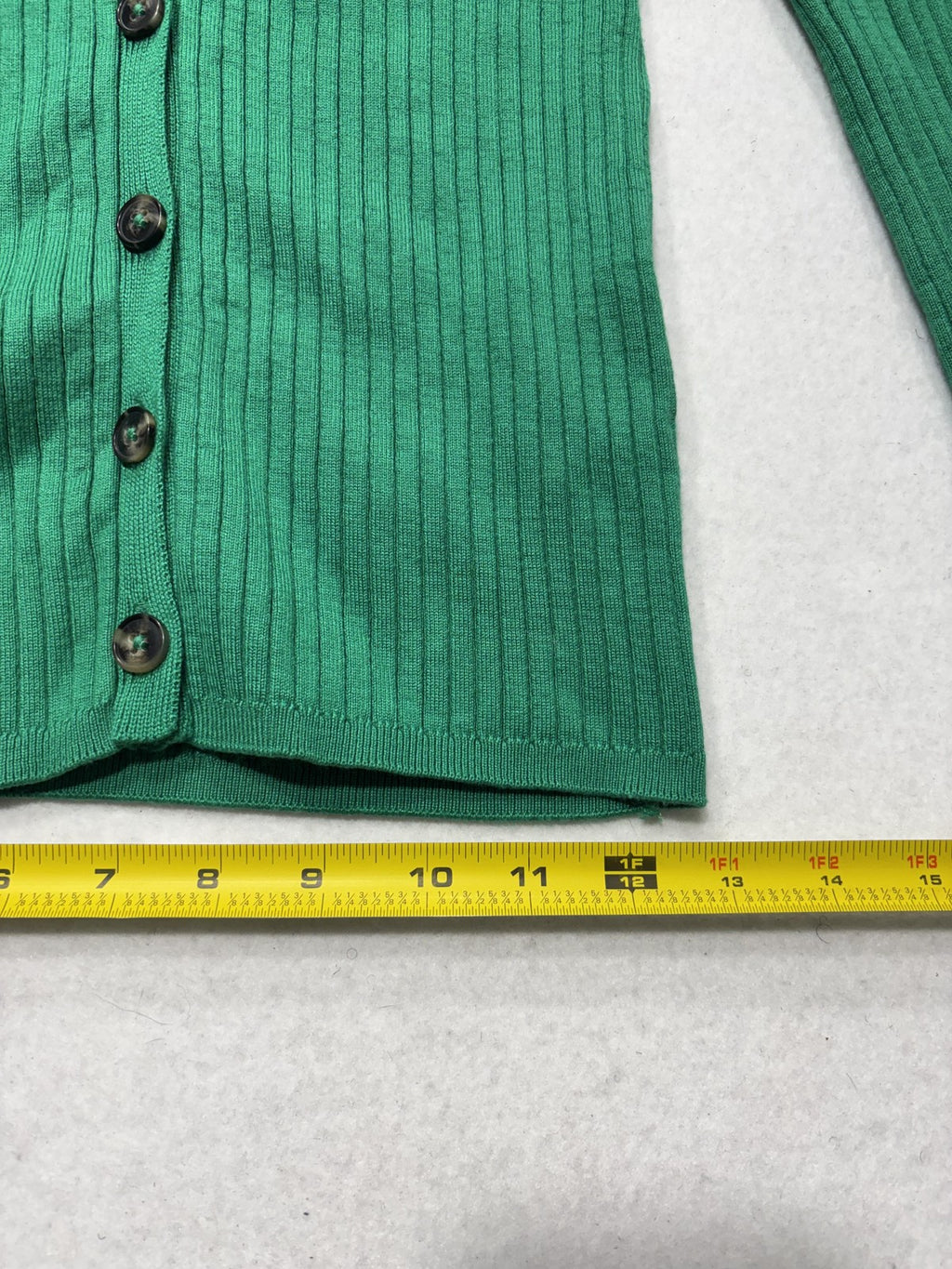 Maeve Cardigan Womens XXS Green Long Sleeve Button Front Knit Striped Cuff