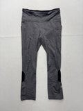 Lululemon Leggings Womens 4 Gray Colorblock Cropped Zip Pocket Running Athletic