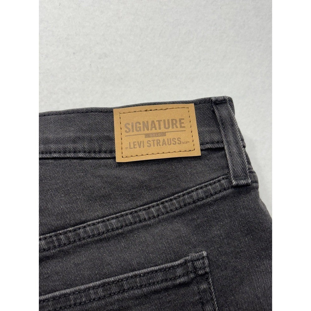 Signature By Levi Strauss & Co Shorts Womens 12 Gray High Rise 5" Cut Off Denim