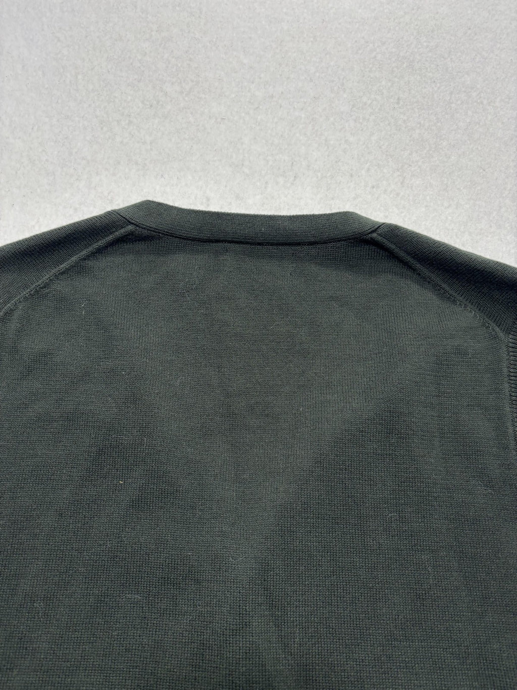 Chaps Sweater Vest Mens Large Green V Neck Button Front Cotton Knit Pockets