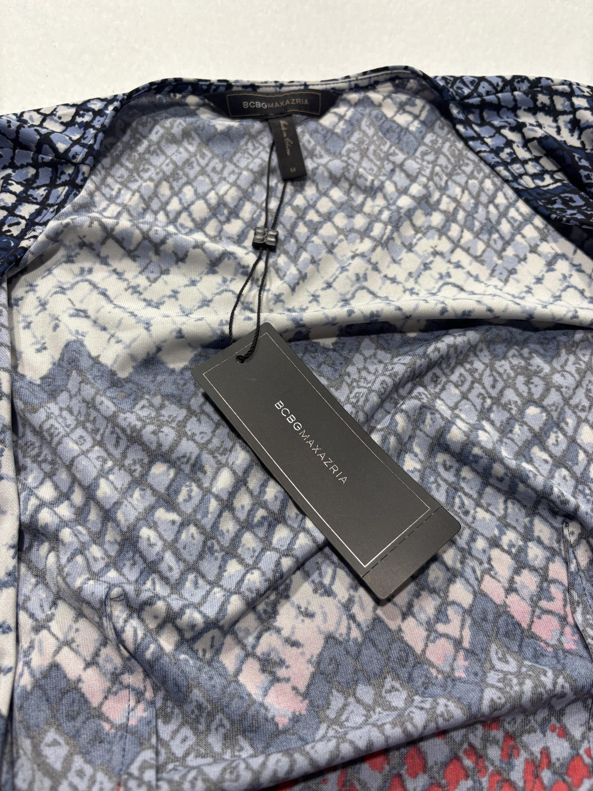 BCBGMAXAZRIA Cardigan Womens Medium Blue Open Front Long Sleeve Duster Adele
