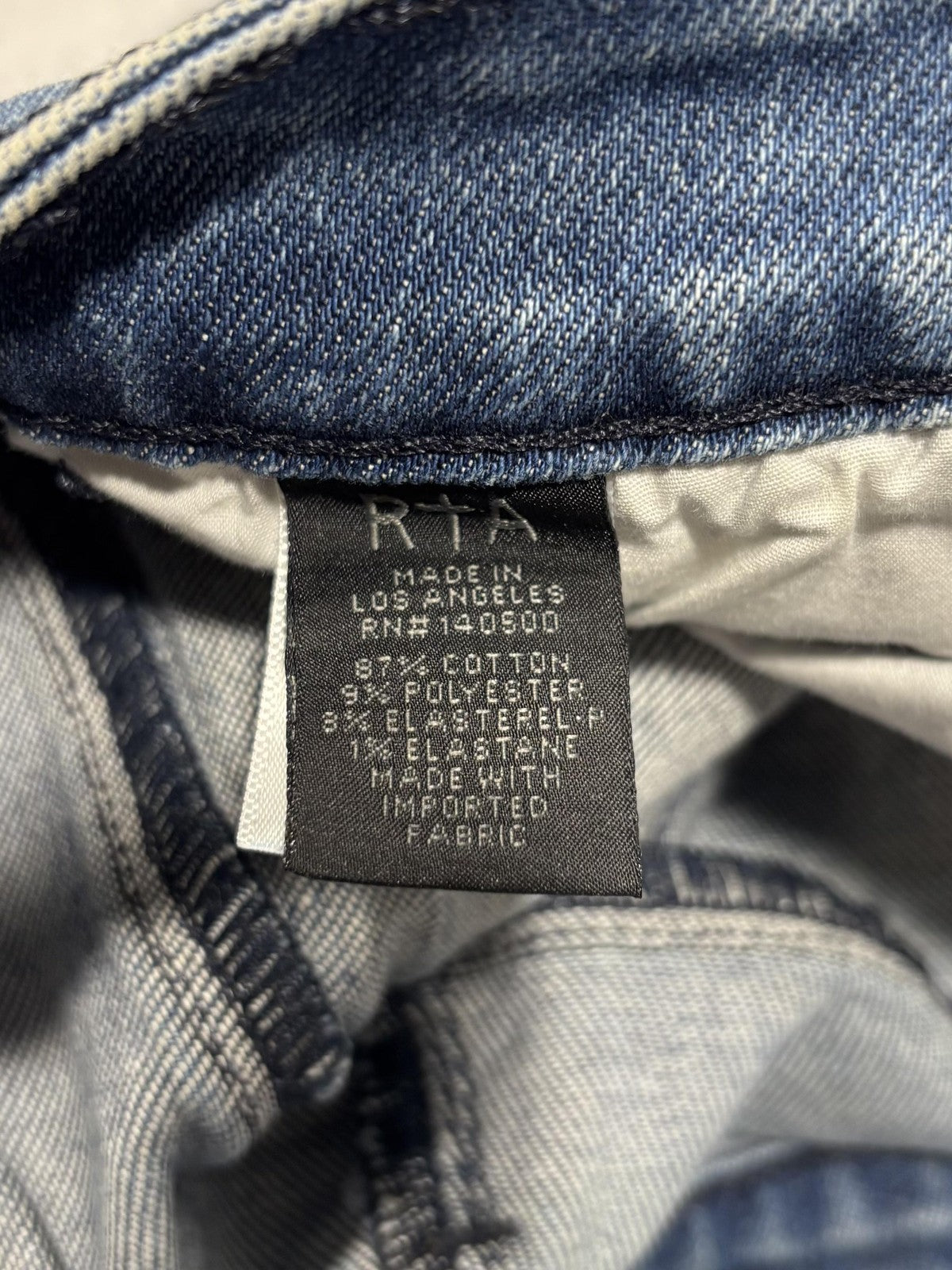 RtA Jeans Womens 25 Blue Medium Wash Mid Rise Skinny Stretch Raw Hem 25x29