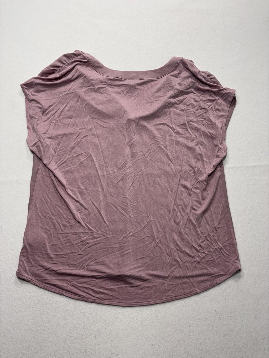 Banana Republic Blouse Womens Large Pink V Neck Cap Sleeve Lightweight Jersey