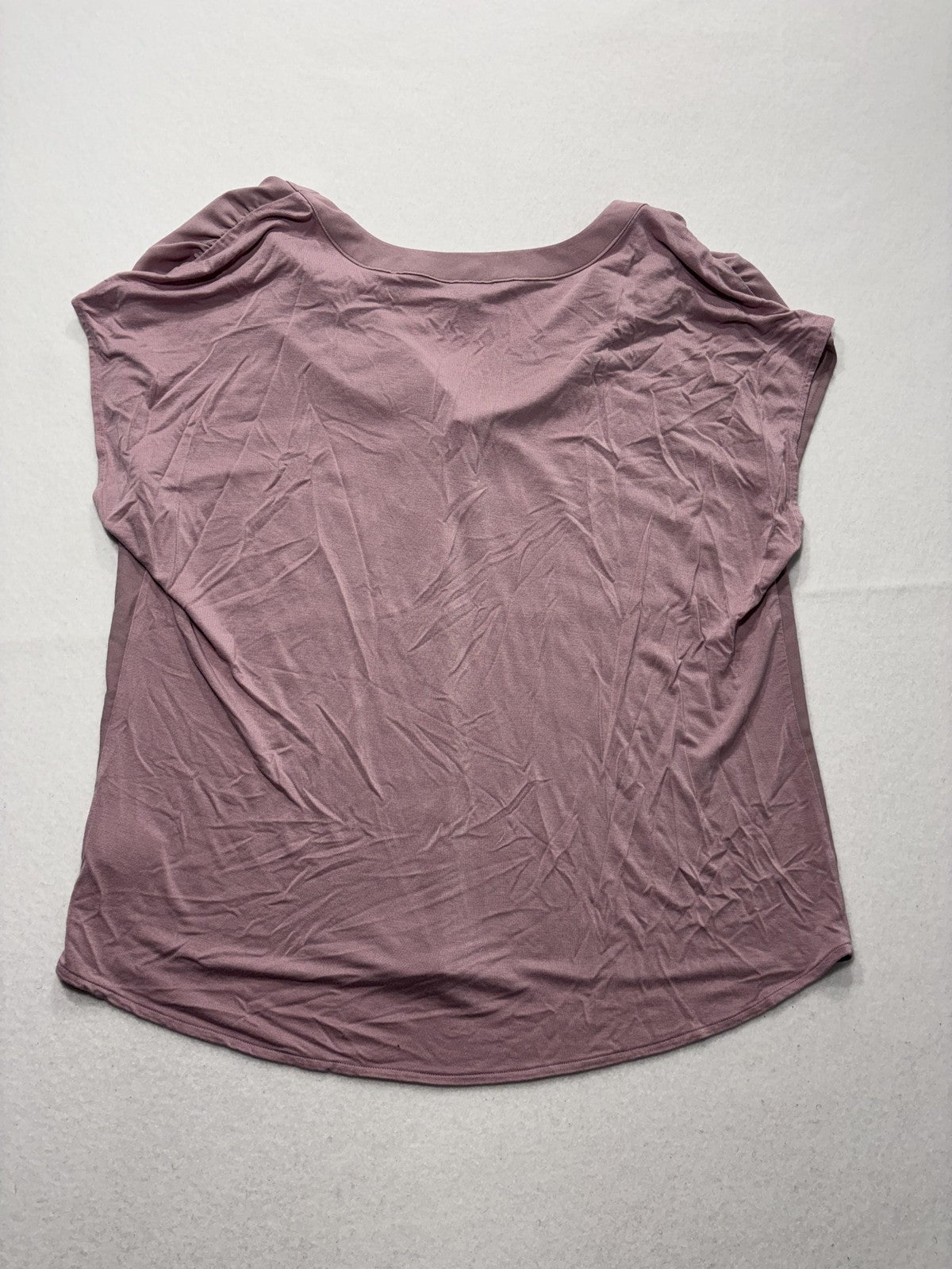 Banana Republic Blouse Womens Large Pink V Neck Cap Sleeve Lightweight Jersey