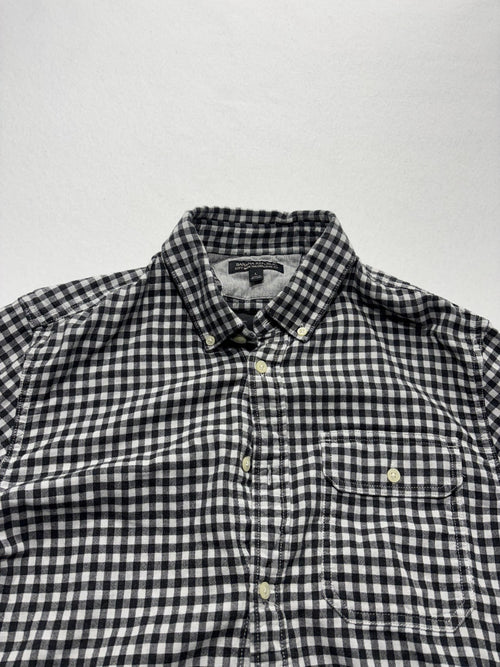 Banana Republic Shirt Mens Large Black Check Soft Wash Lined Button Up Slim