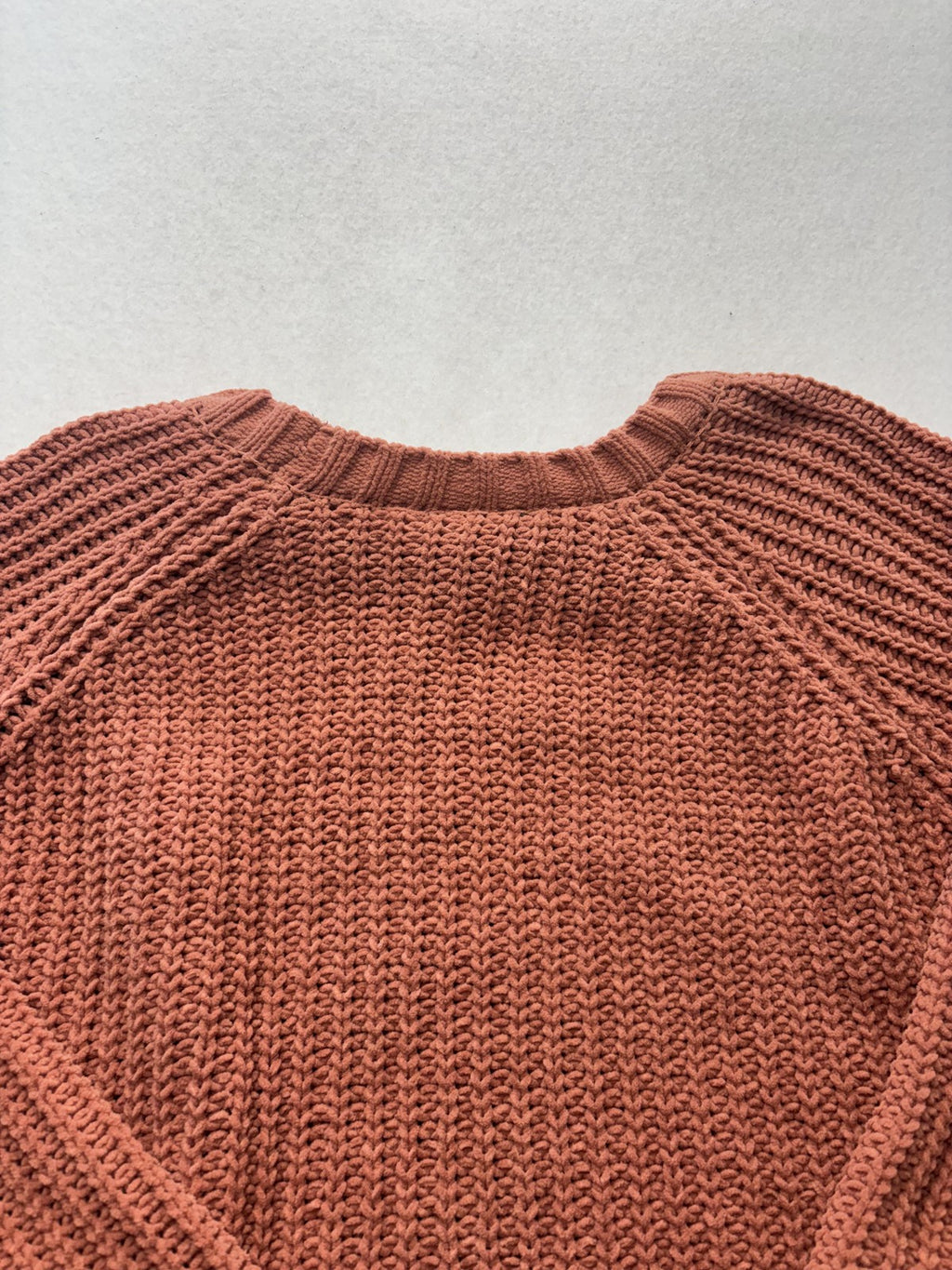 Dip Sweater Womens 2X Plus Orange Crew Neck Raglan Chunky Knit Relaxed Pullover