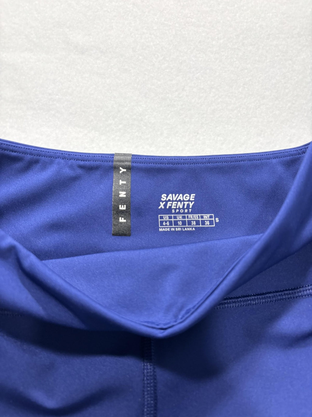 Savage X Fenty Leggings Womens Small Blue High Rise Logo Side Stripe Sport Ankle