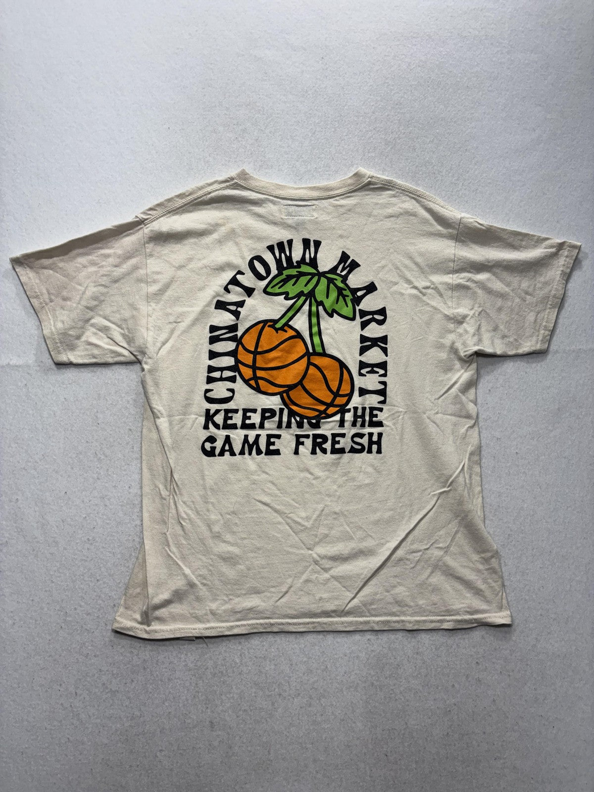 Chinatown Market Shirt Mens XL Beige Keeping Game Fresh Basketball Graphic Tee