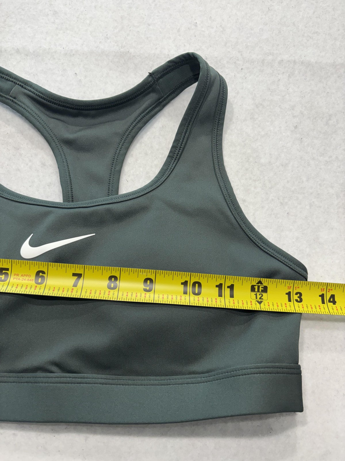 Nike Sports Bra Womens Small Green Racerback Medium Support Padded Logo Athletic