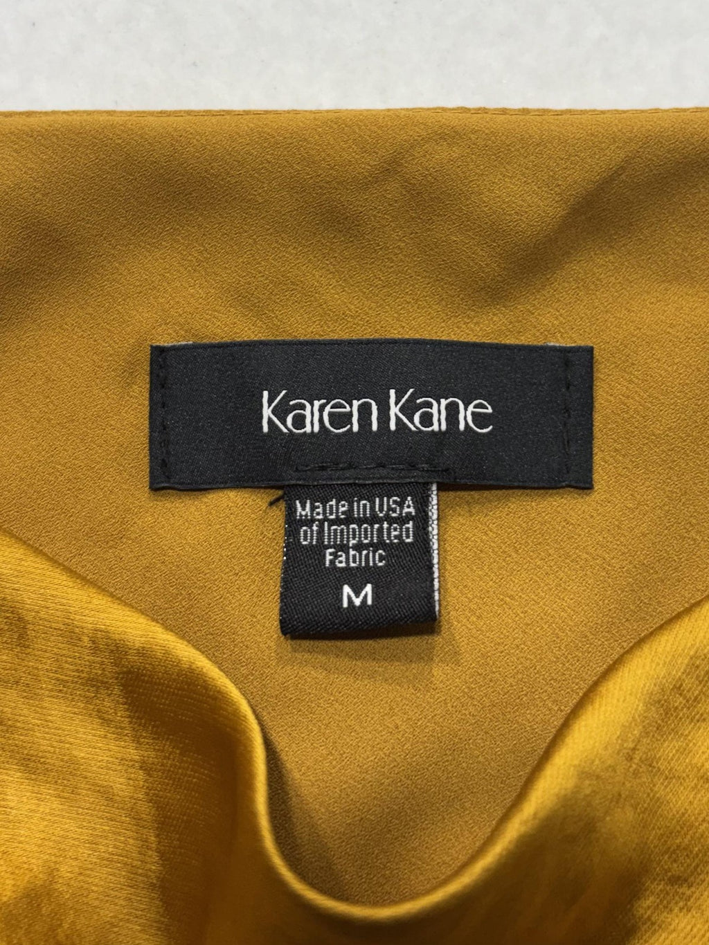 Karen Kane Tank Womens Medium Gold Satin Cowl Neck Adjustable Strap Cami