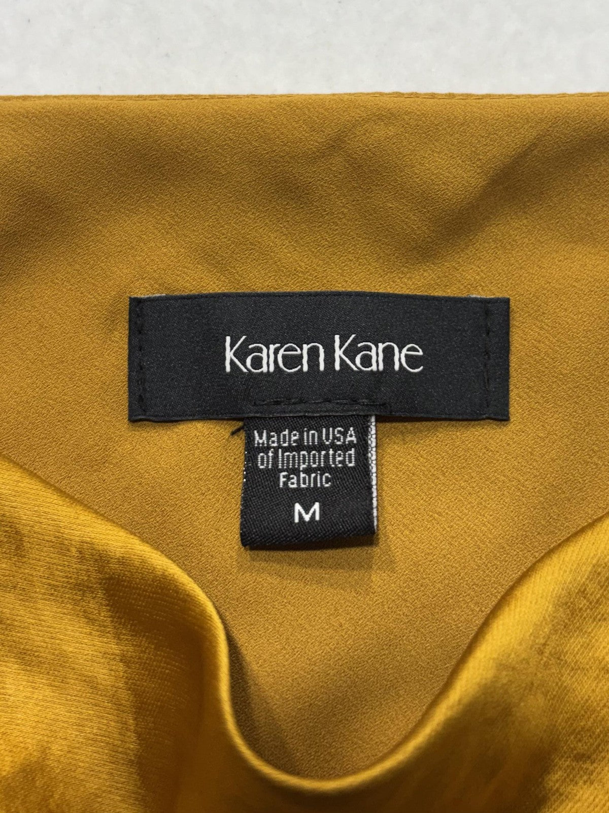 Karen Kane Tank Womens Medium Gold Satin Cowl Neck Adjustable Strap Cami