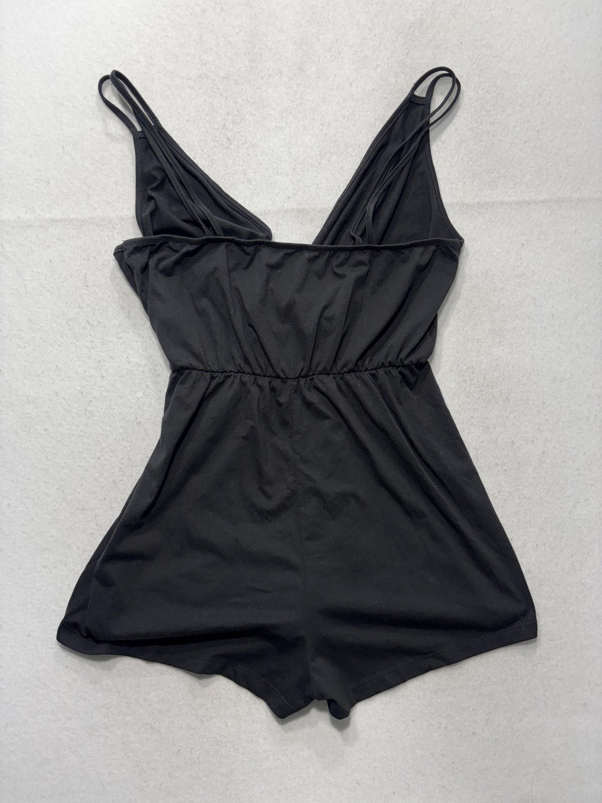 SHEIN Romper Womens XL Black V Neck Sleeveless Elastic Waist Jersey Casual