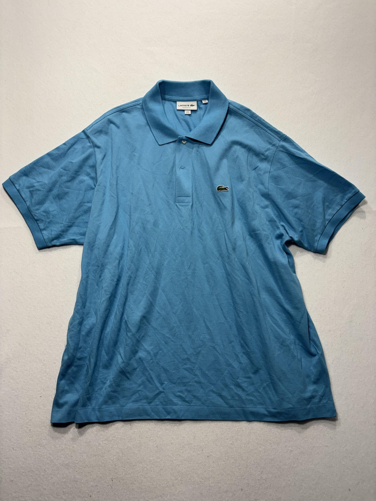 Lacoste Polo Shirt Mens 3XL Blue Classic Fit Pique Cotton Short Sleeve Logo