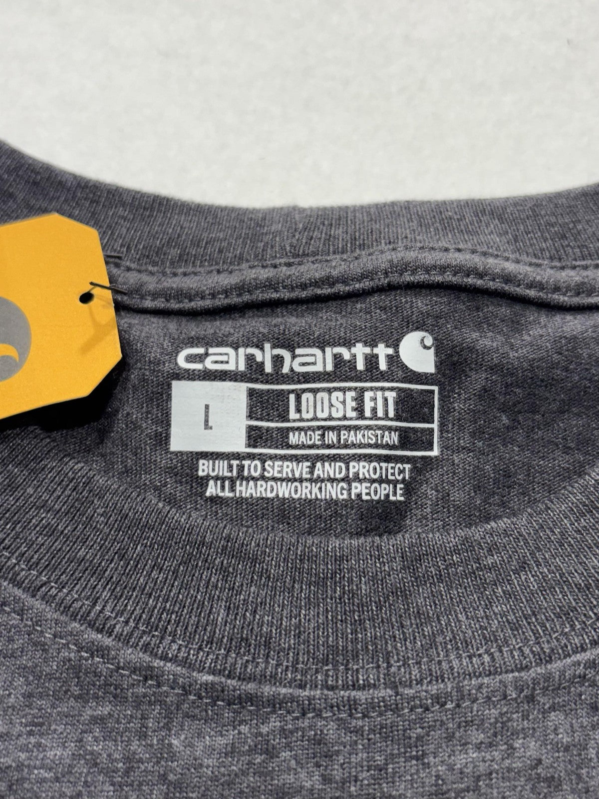 Carhartt Shirt Mens Large Gray Loose Fit Pocket T-Shirt Short Sleeve Workwear