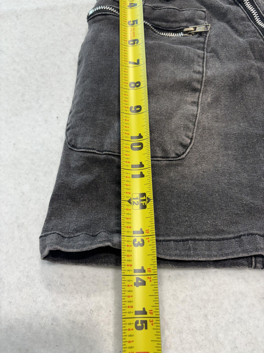 Charlotte Russe Gray Denim Cargo Utility Mini Skirt Juniors S Asymmetrical Zip