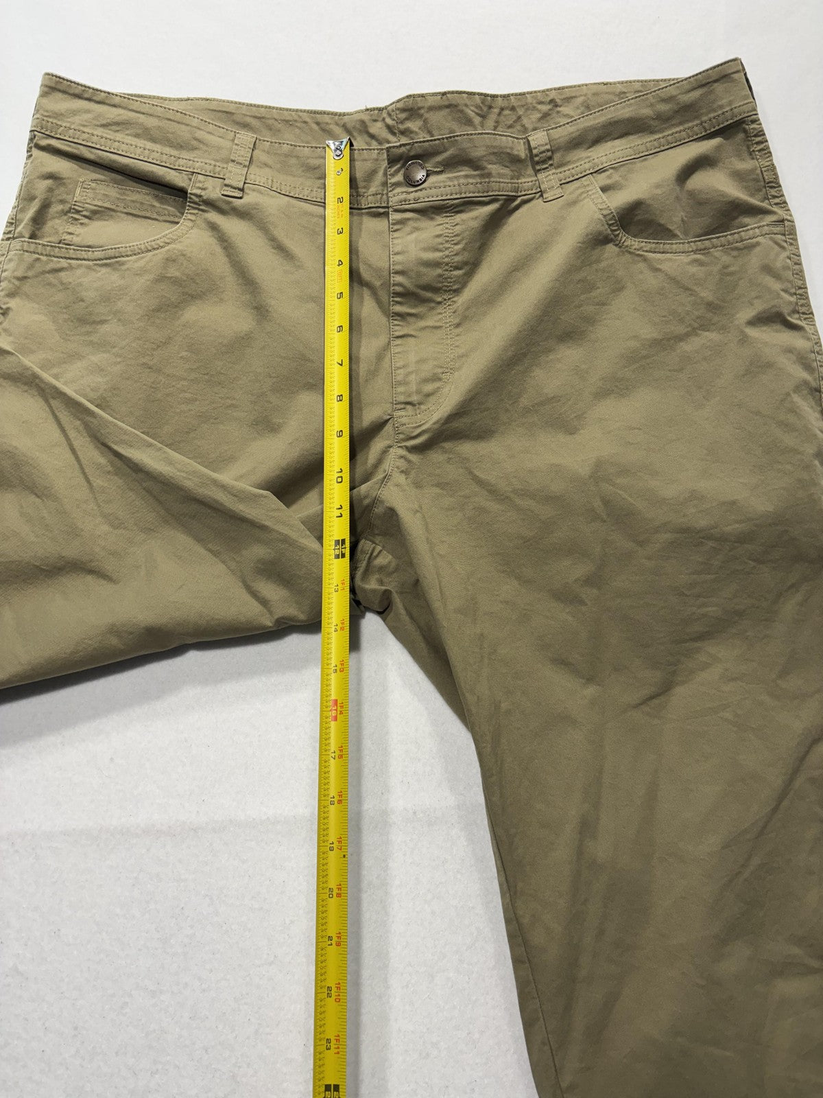 Columbia Khaki Pants Mens 40x34 Green Regular Fit Canvas Stretch Casual Outdoor