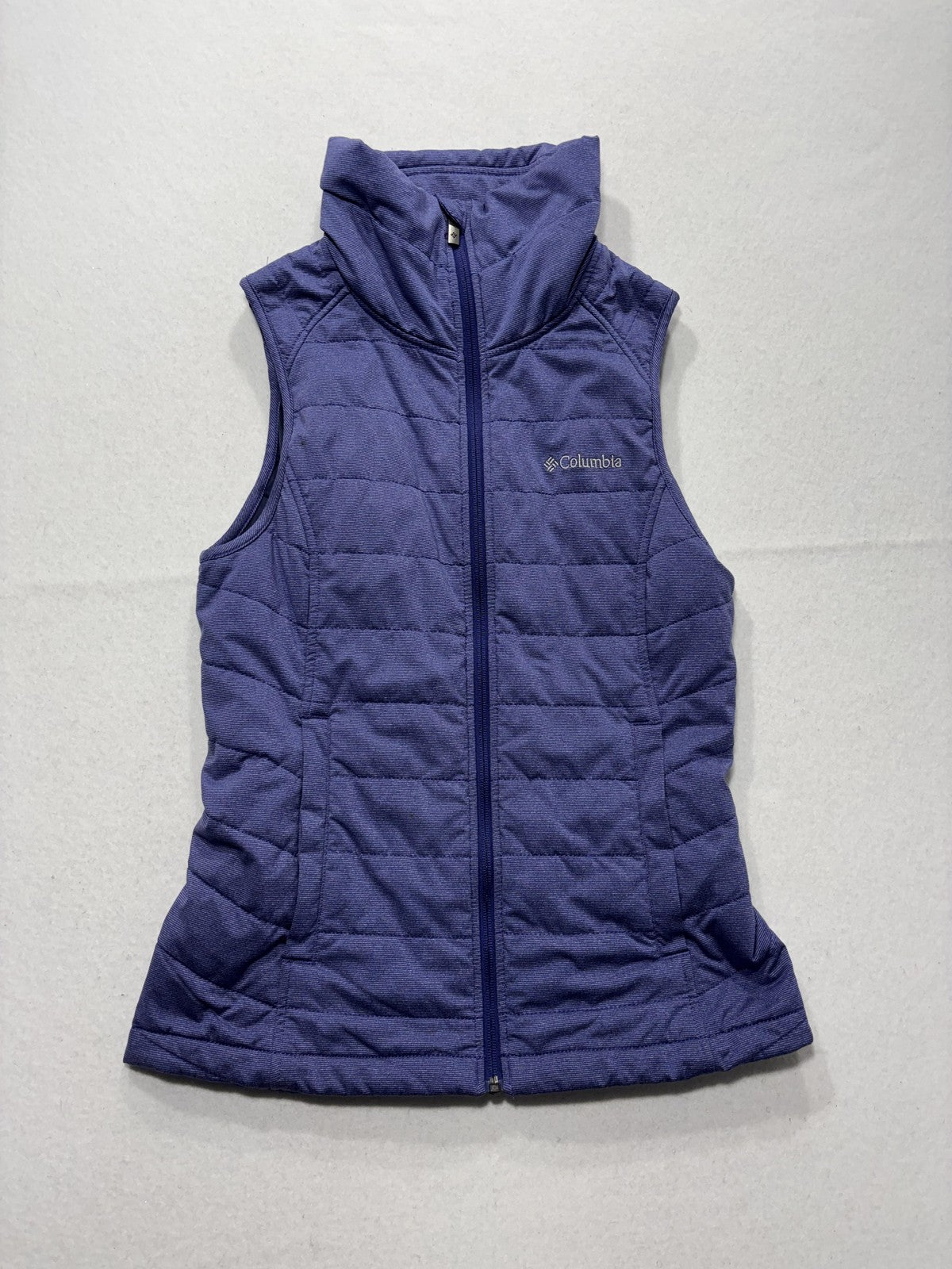 Columbia Vest Womens XS Purple Quilted Insulated Full Zip Stand Collar Outdoor