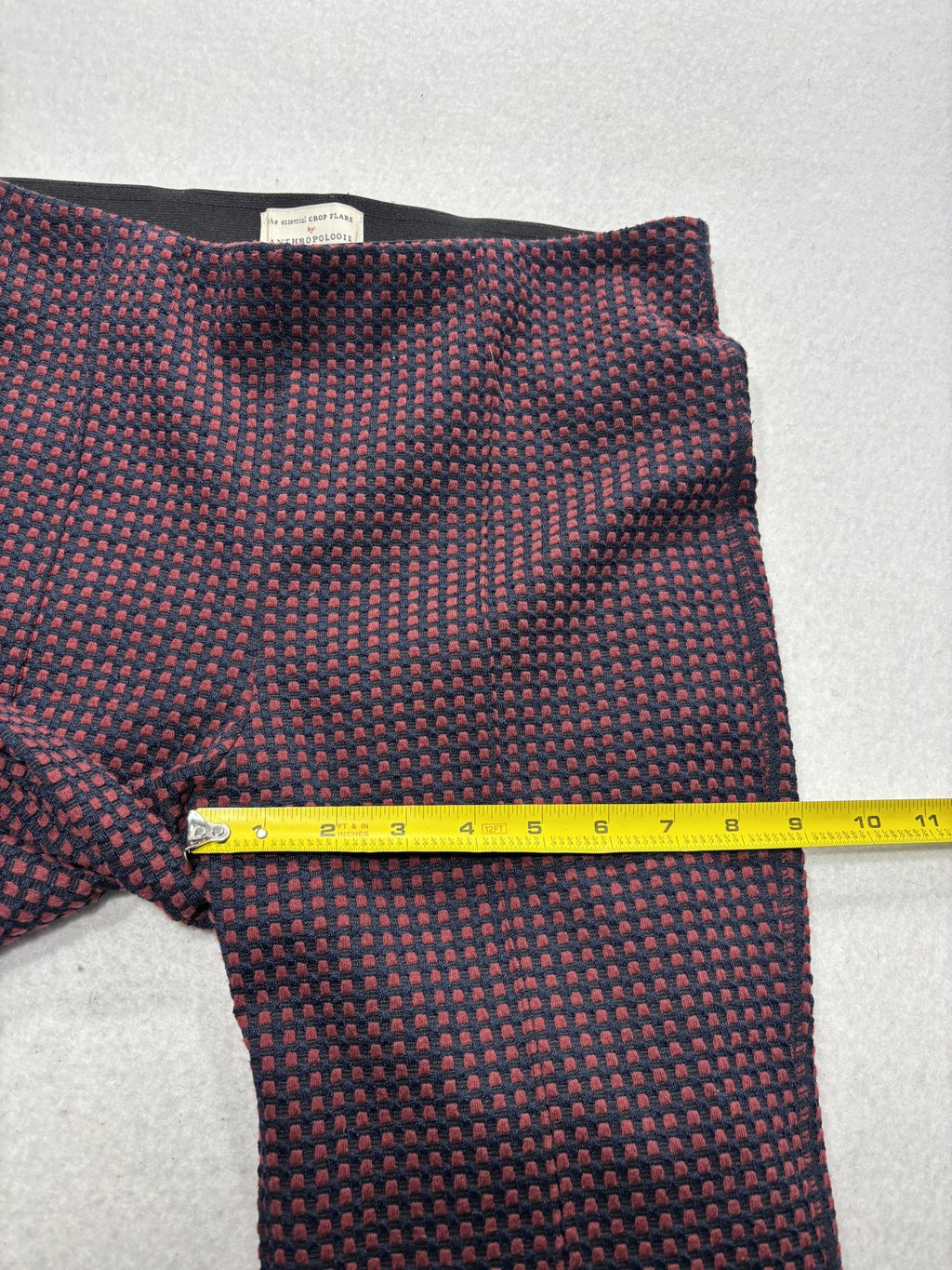 Anthropologie Essential Crop Flare Knit Pants Womens Small Blue Geometric