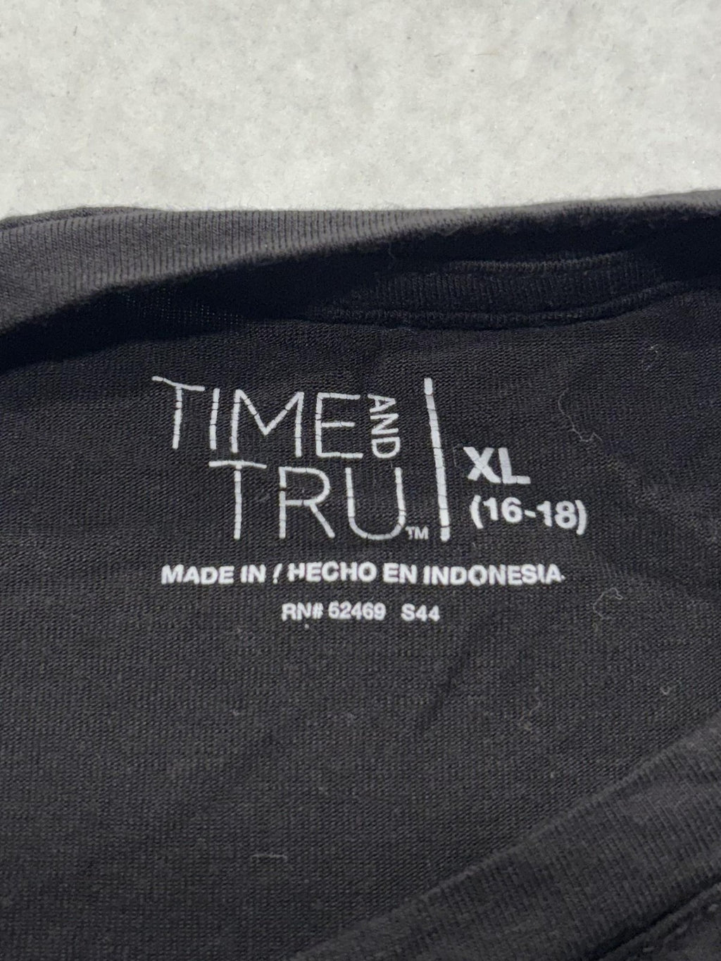Time And Tru Shirt Womens XL Black Scoop Neck Short Sleeve Tunic Tee Casual