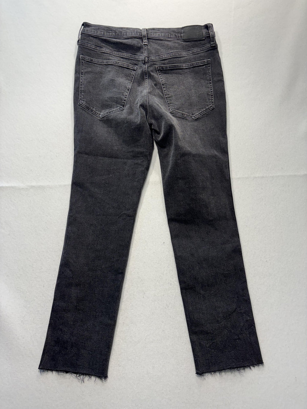 Madewell Jeans Womens 30 Charcoal Wash Mid Rise Stovepipe Raw Hem Stretch 30x28