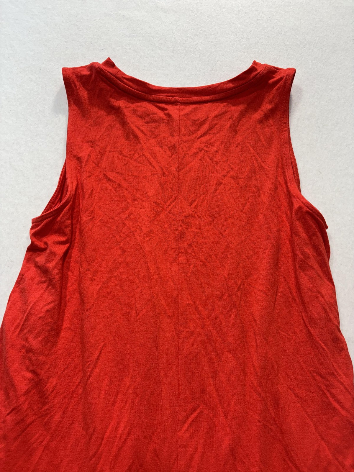 Time And Tru Tank Dress Womens Medium Red Crew Neck Sleeveless Stretch Jersey