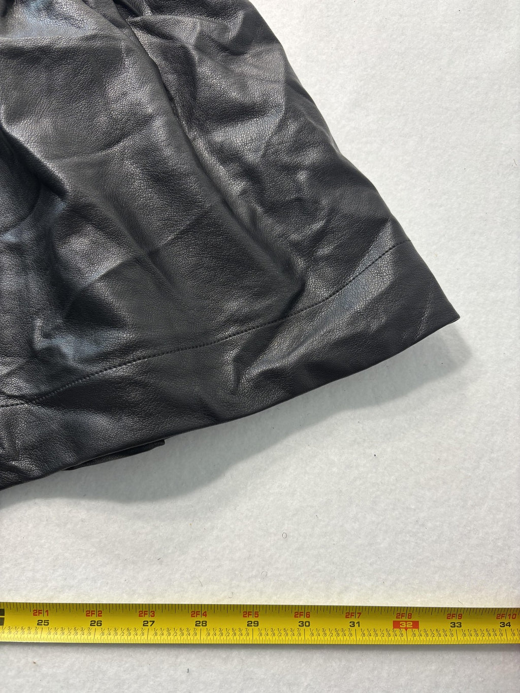 Anthropologie Skirt Womens Small Black Faux Leather Tiered Ruffle Maxi Lined