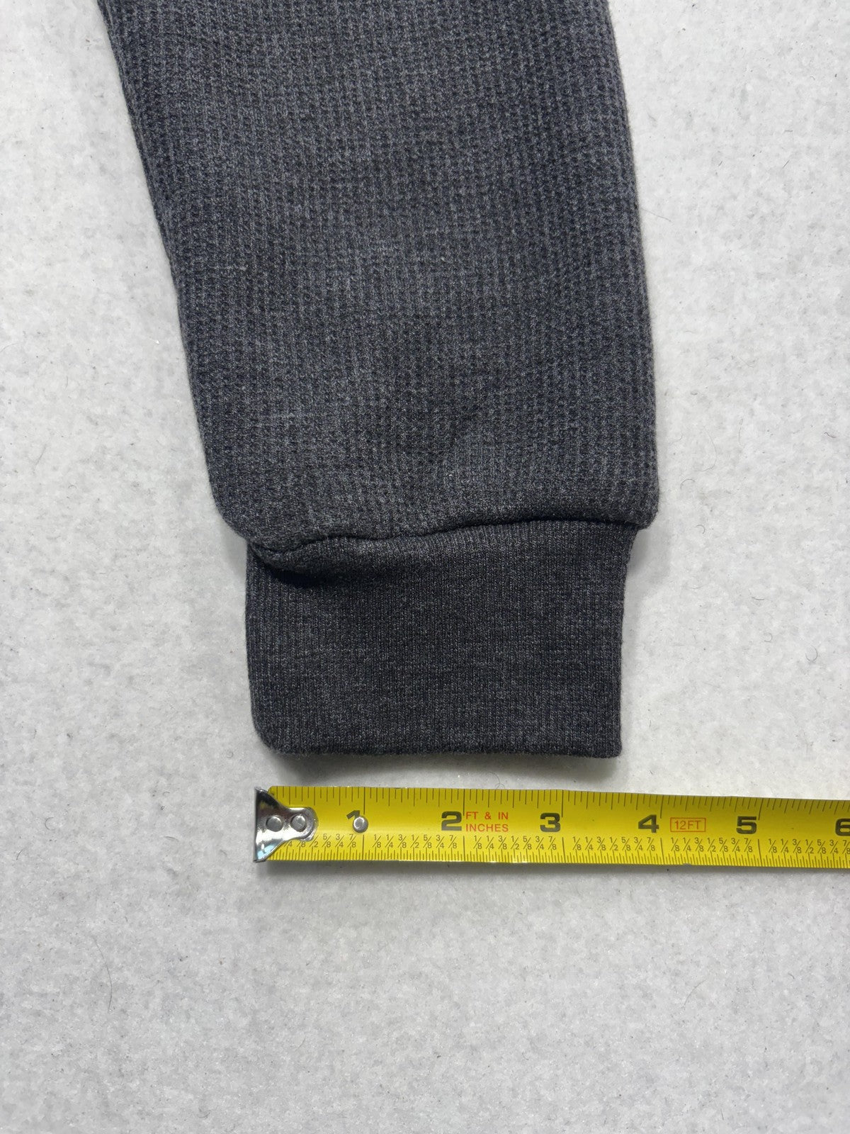 Coleman Sweatshirt Mens Medium Black Heather Thermal Henley Lined Fleece Pocket