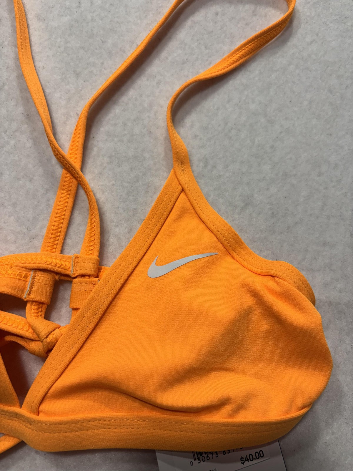 Nike Swim Bikini Top Womens XS Orange Triangle Hydrastrong NESSB002-825 NEW